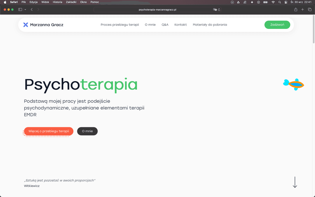 Screen Realizacji strony https://psychoterapia-marzannagracz.pl/