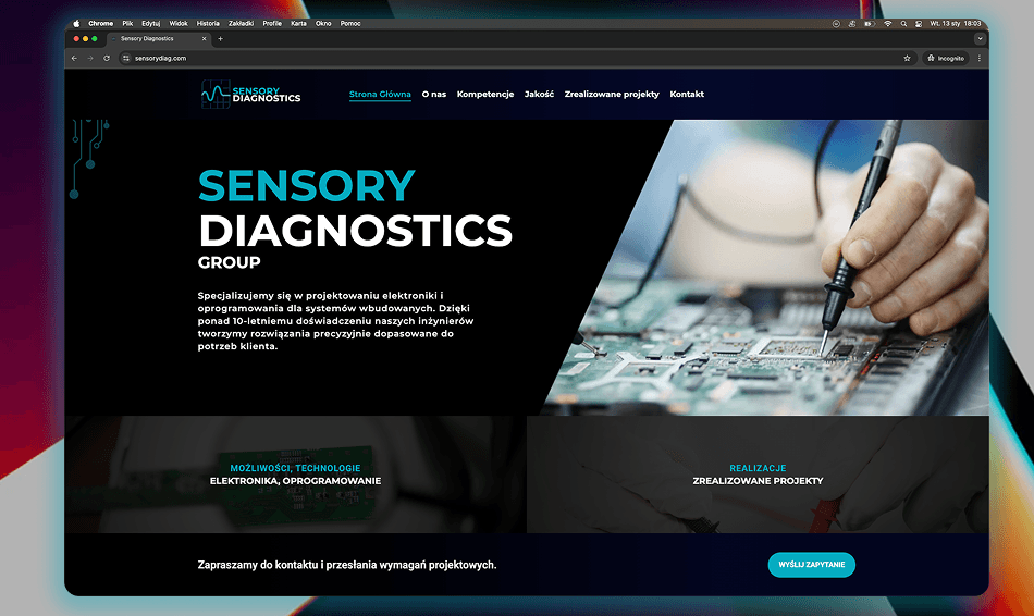 Strona Internetowa Sensory Diagnostics