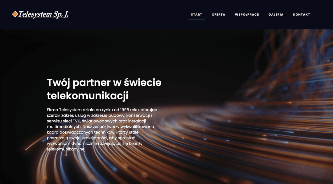 Strona Telesystem Sp. j. – nowoczesny układ i intuicyjna nawigacja
